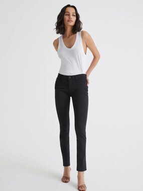 AG Jeans "Prima" Cigarette Leg Denim in Black, size 29.